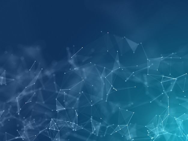 Free Photo 3d render of a low poly plexus design - network communications