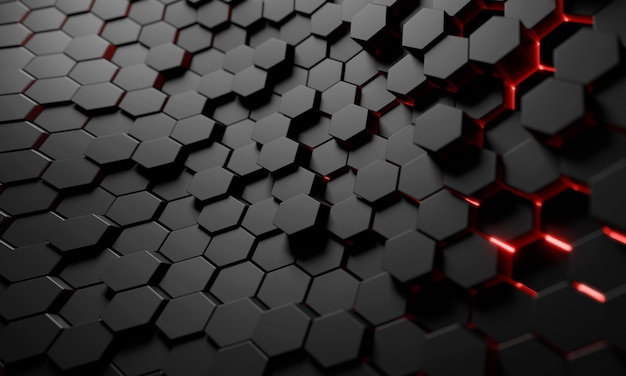 Free Photo 3d rendering of hexagonal texture background