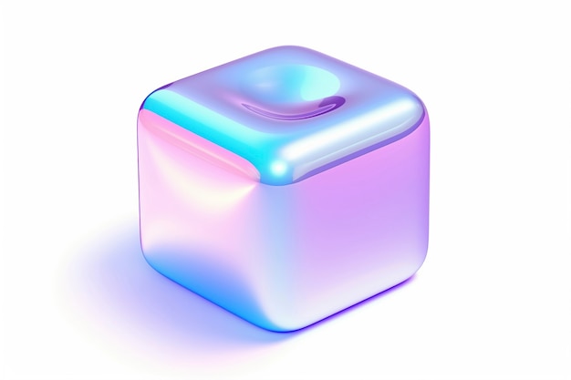 Free Photo 3d rendering of holographic cube