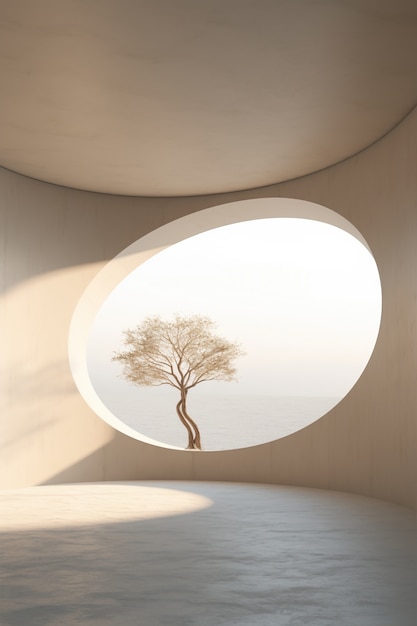 Free Photo 3d tree in sunlight
