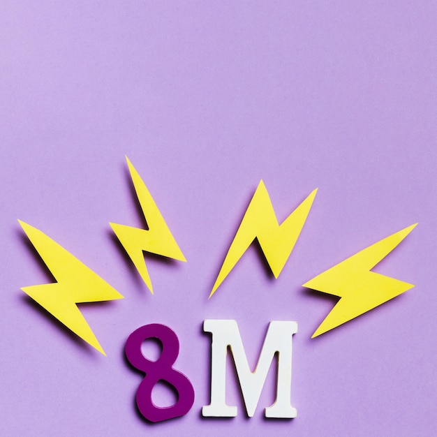 Free Photo 8th march with thunders and copy space