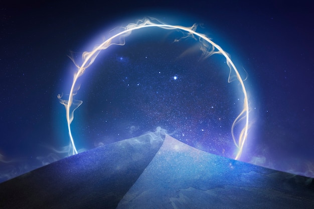 Free Photo aesthetic dark wallpaper background, neon light