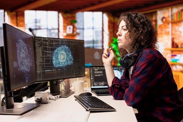 Free Photo ai startup office software developer designing and implementing algorithms