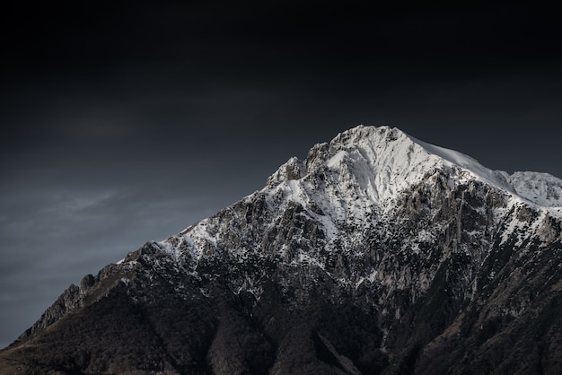 Free Photo amazing black and white photography of beautiful mountains and hills with dark skies