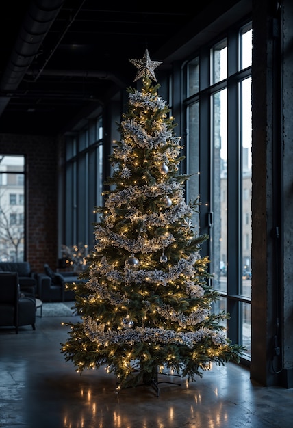 Free Photo beautiful christmas tree indoors