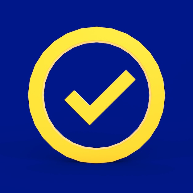 Free Photo check mark circle front side