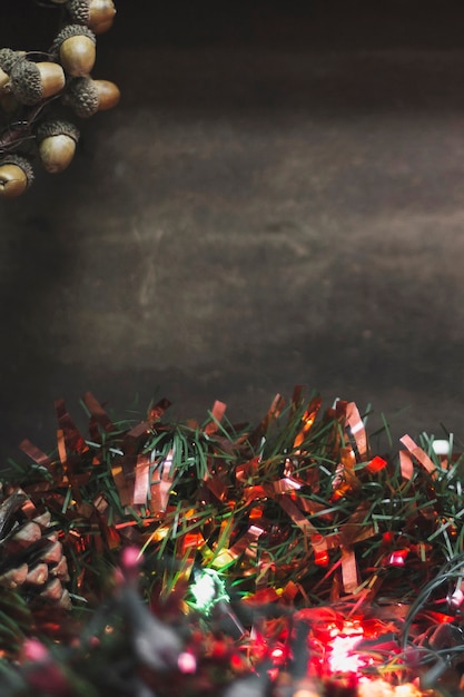 Free Photo christmas background with colorful ornaments