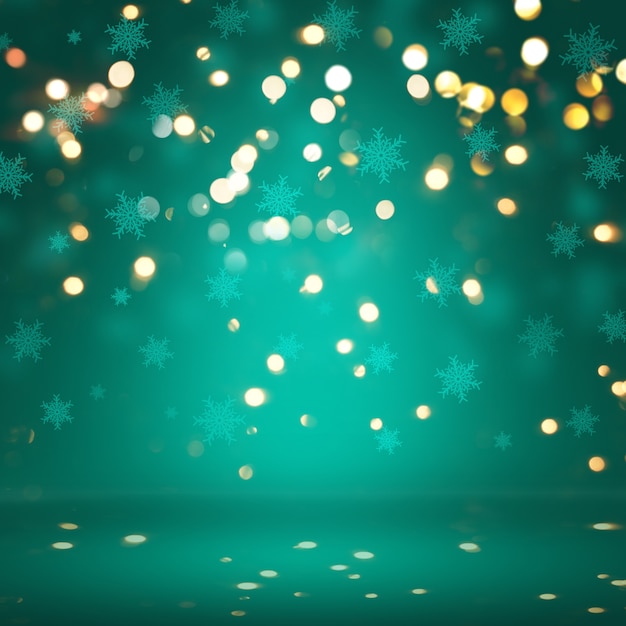 Free Photo christmas background with snowflakes and bokeh lights