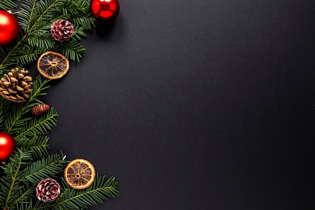 Free Photo christmas decorations with copy sppace