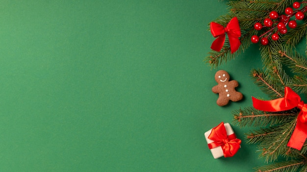 Free Photo christmas still life arrangement with copy space