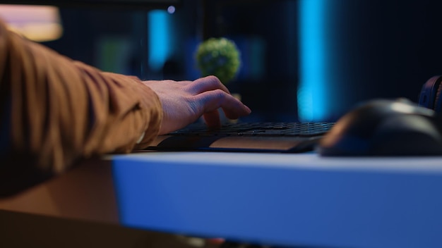 Free Photo computer peripherals used by programmer to write lines of code on computer
