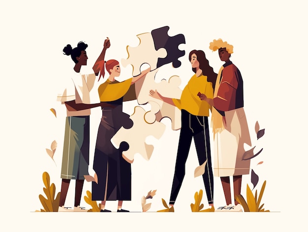 Free Photo conceptual digital art for diversity around the world