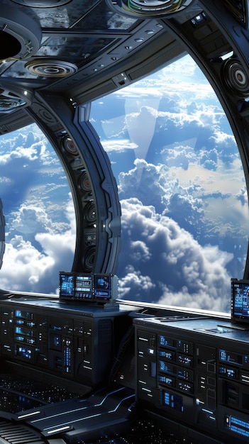 Free Photo control table of a spacecraft from the inside