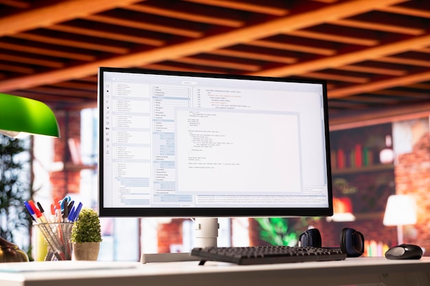 Free Photo debugging software programming language displayed on computer display