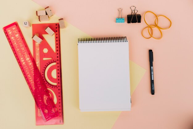 Free Photo drafting stuff around notebook