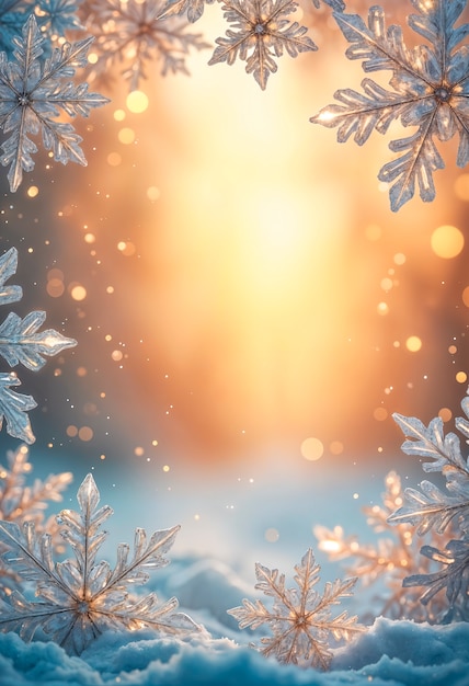 Free Photo dreamy snowflakes wallpaper  design