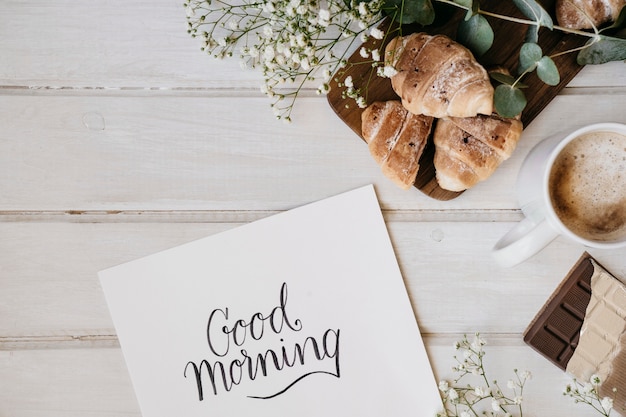 Free Photo elegant breakfast with template