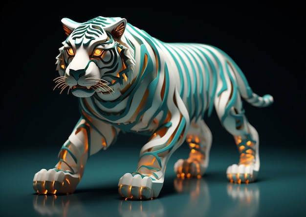 Free Photo ferocious tiger in studio