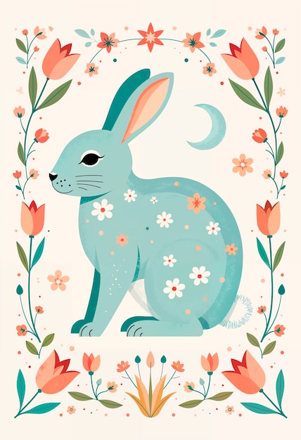 Free Photo folk style  animal pattern