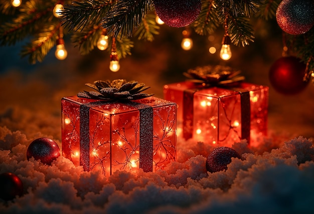 Free Photo gift boxes still life