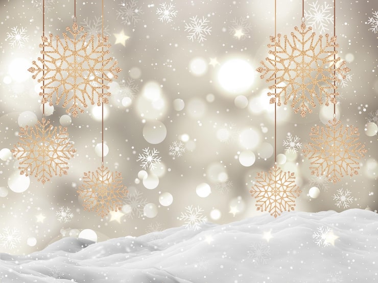 Free Photo glittery christmas snowflakes on a festive background