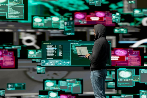 Free Photo hacker programming malicious code designed to exploit it security flaws