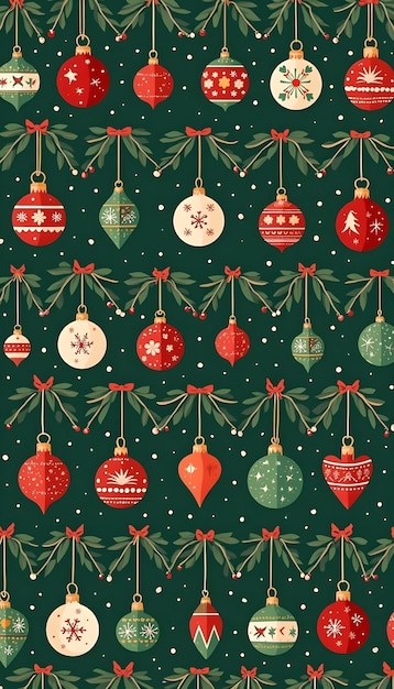 Free Photo illustrated christmas pattern