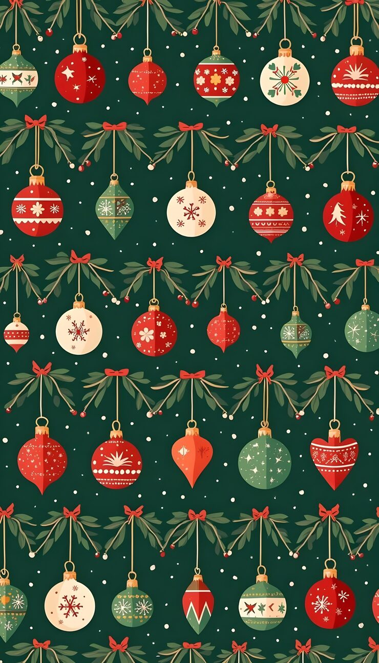 Free Photo illustrated christmas pattern