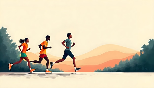 Free Photo illustration of people jogging