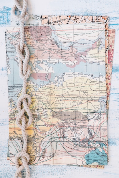 Free Photo marine composition with map