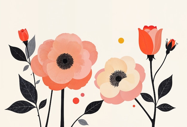 Free Photo minimalist flower illustration