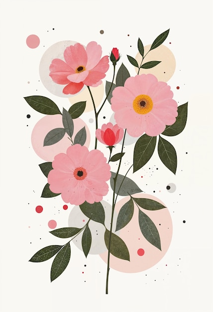 Free Photo minimalist flower illustration