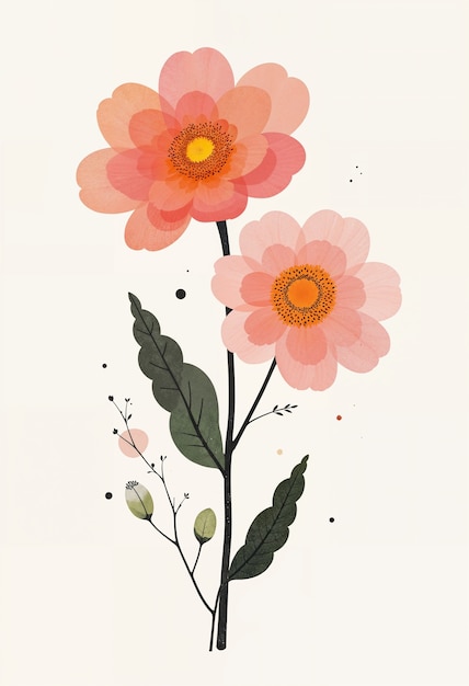 Free Photo minimalist flower illustration