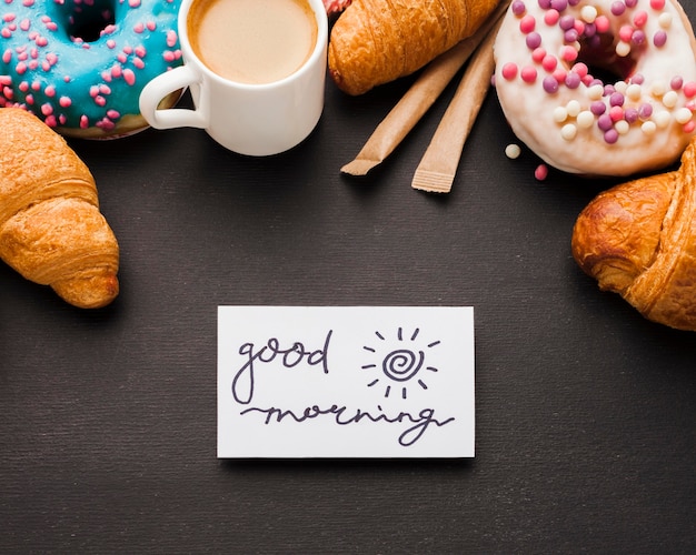 Free Photo morning with sweet snack