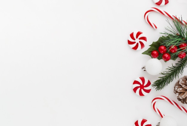 Free Photo nice christmas background on white background with copy space