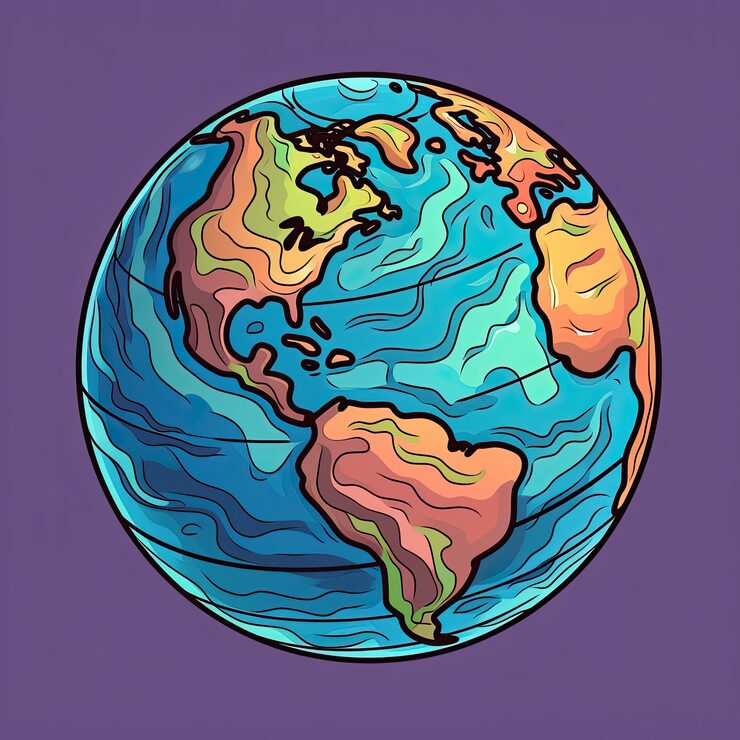 Free Photo planet earth in cartoon style