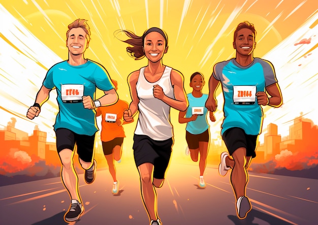 Free Photo portrait of cartoon sports team