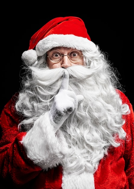 Free Photo portrait of santa claus gesturing at studio shot