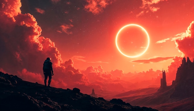 Free Photo sci-fi fantasy landscape