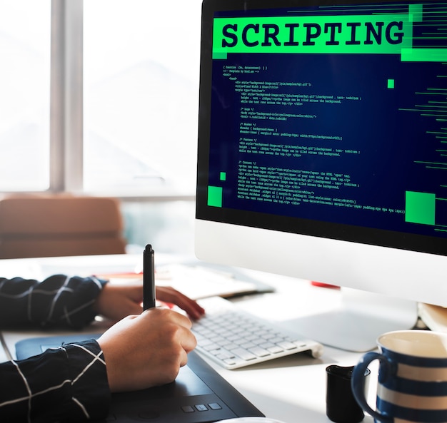 Free Photo scripting computer language code programming developer technology concept