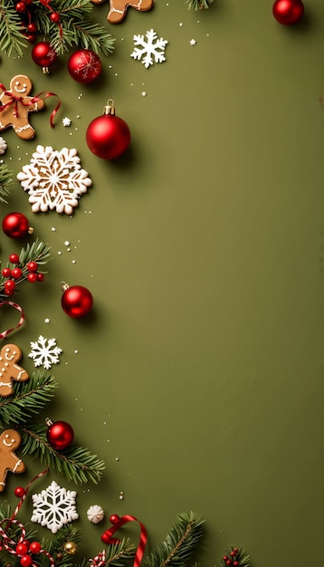 Free Photo still life of christmas decoration with copy space