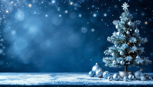 Free Photo still life of christmas tree with decoration with copy space