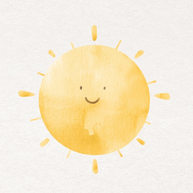 Free Photo sun in watercolor design element