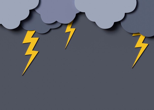 Free Photo thunderstorm concept with lightning