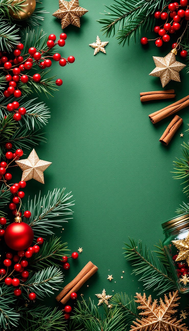 Free Photo top view christmas celebration still life