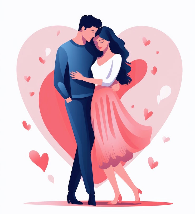 Free Photo valentine's day digital art with romantic couple