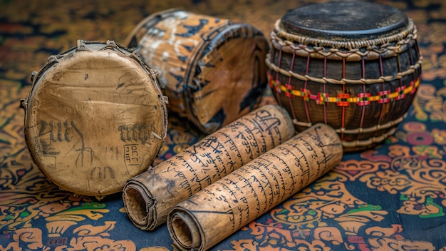 Free Photo view of ancient scroll for writing and documenting history