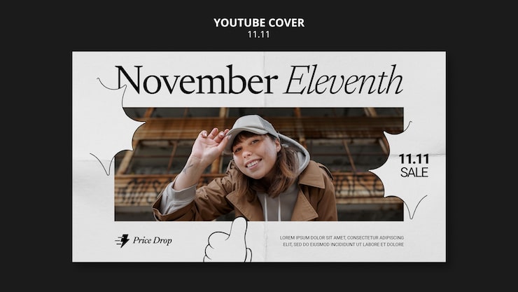 Free PSD 11.11 flash sale youtube cover template