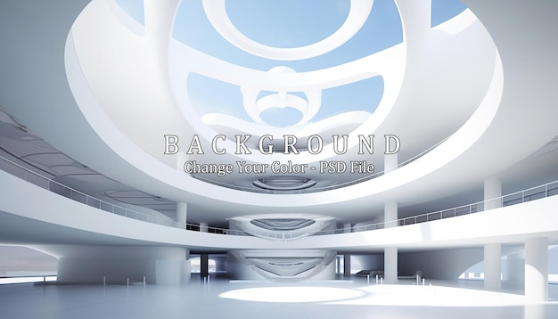 Free PSD abstract futuristic background with fractal horizon generative ai