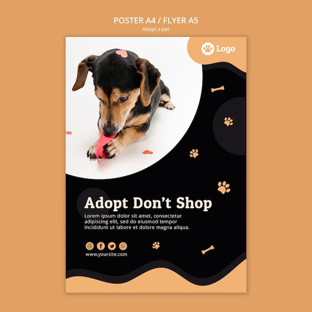 Free PSD adopt a pet concept flyer template